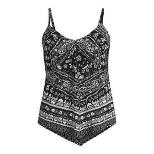 Black and White Paisley Tank Top